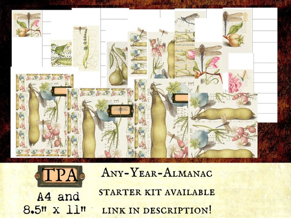 bujo journaling cards journal embellishments tabs Dragonfly digital Ephemera for junkjournas tuck spots tags pockets US Letter size