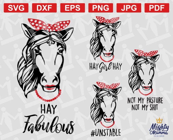 Download Horse Wearing Bandana Hay Fabulous Svg File For Cricut Or Etsy Yellowimages Mockups