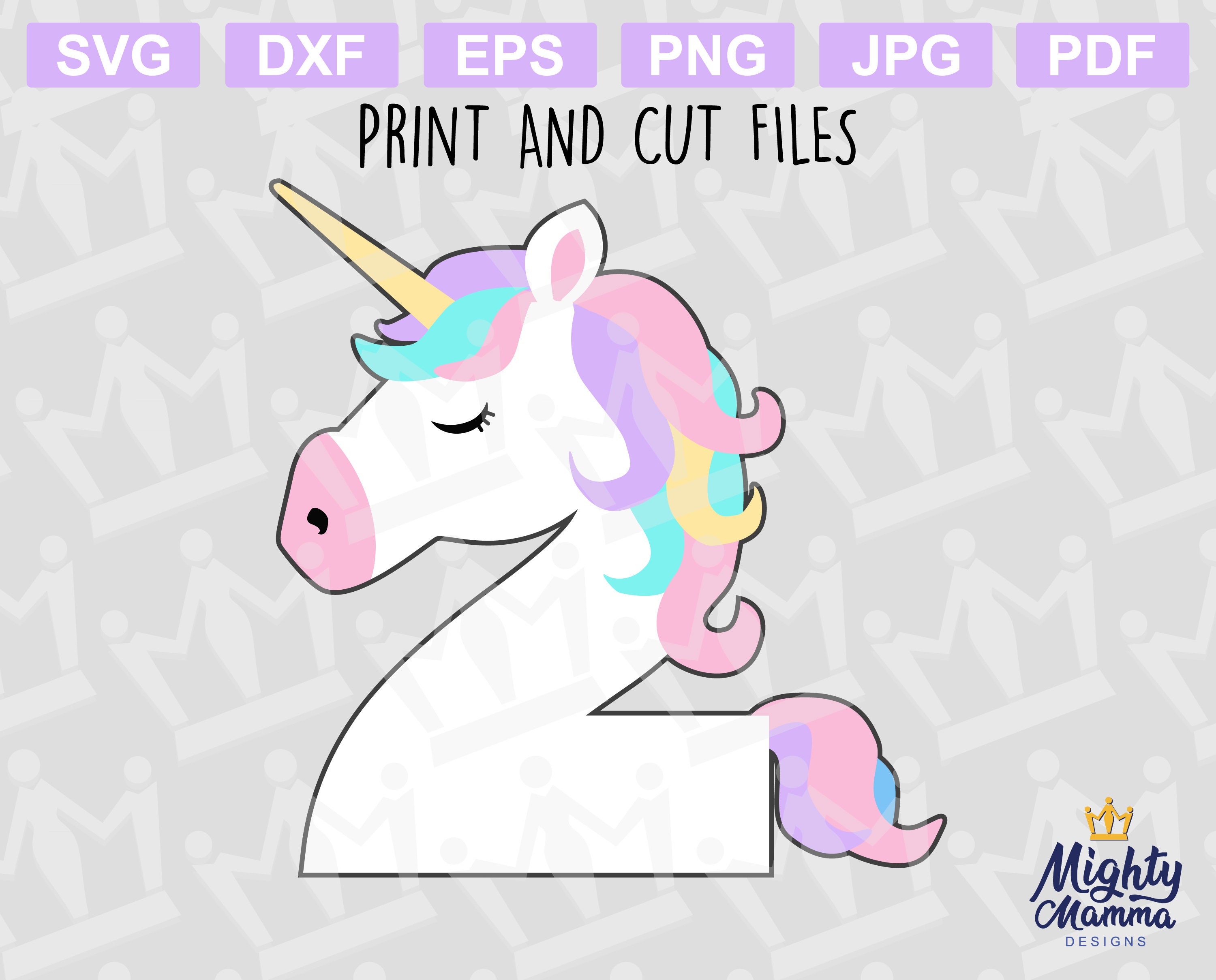 Unicorn 2 Svg Number Two Great For A Second Birthday Etsy