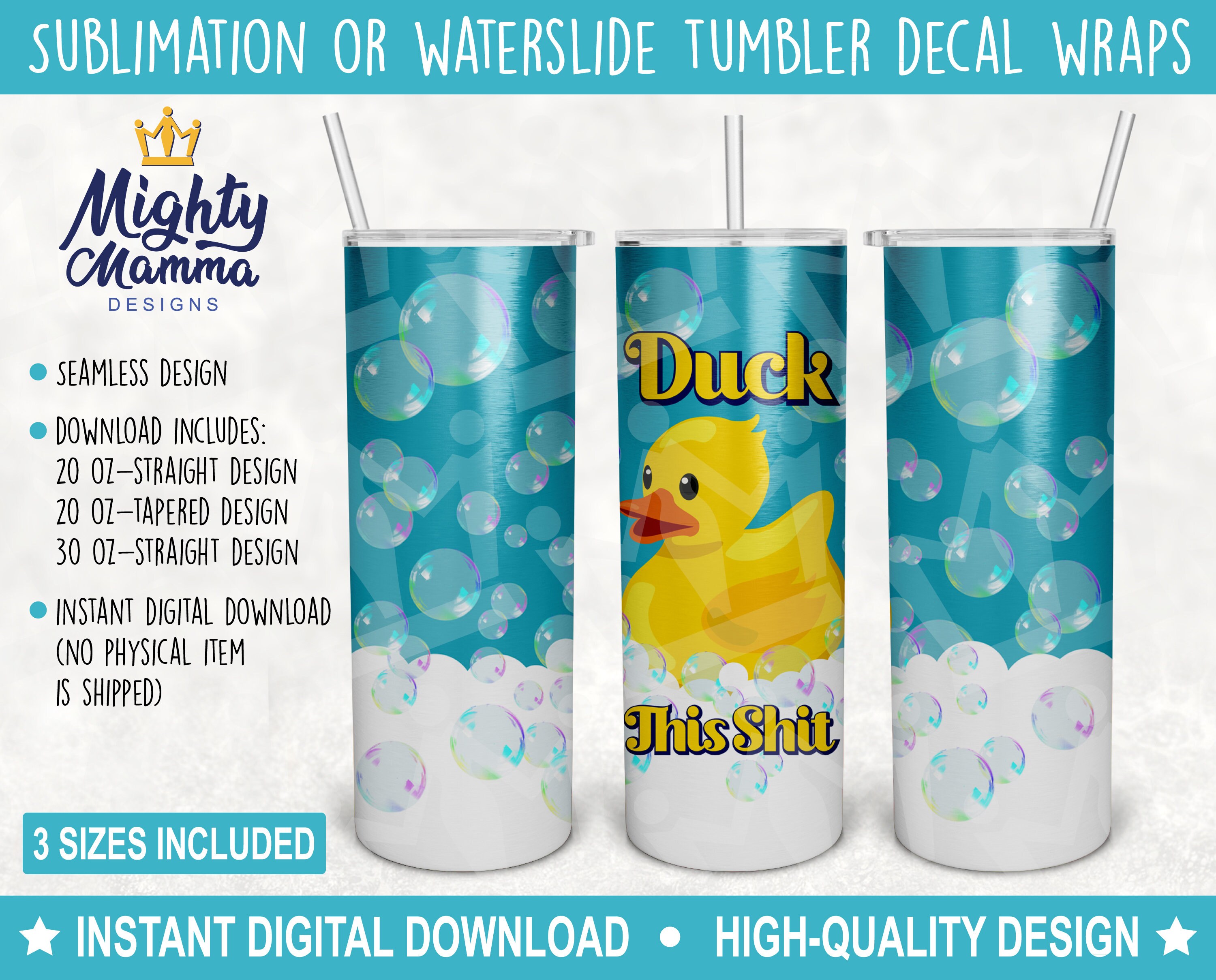 Funny Rubber Duckie Graphic - Duck This Shit JPG Tumbler Wrap, toy ba…