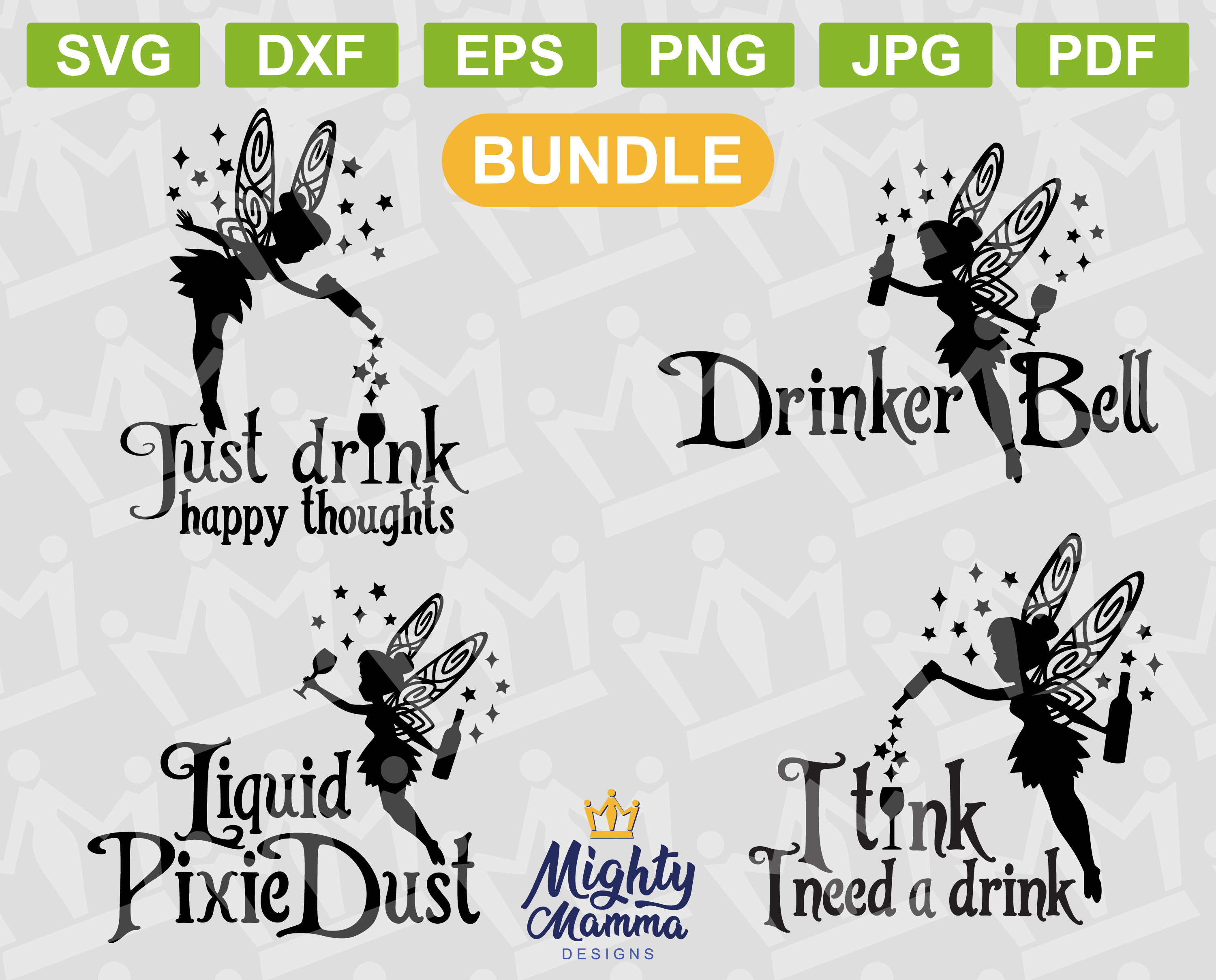 Download Fairy Wine Glass Sayings Image Bundle SVG PNG and other | Etsy