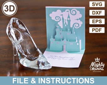 3D Pop-Up Castle Card SVG File – DIY Cricut Template (PDF Instructions)