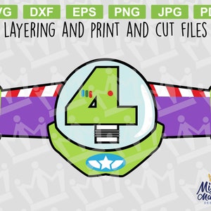 Space Ranger Wings # 4 SVG - Use with Printer or Cricut (Designed for layering vinyl or print & cut) Great for Forth Birthday. Personal Use