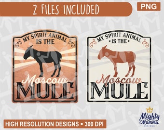 My Spirit Animal Is the Moscow Mule Cocktail Drink Label PNG, Cocktail, print file, printer, waterslides, sublimation, for cups, jars, etc