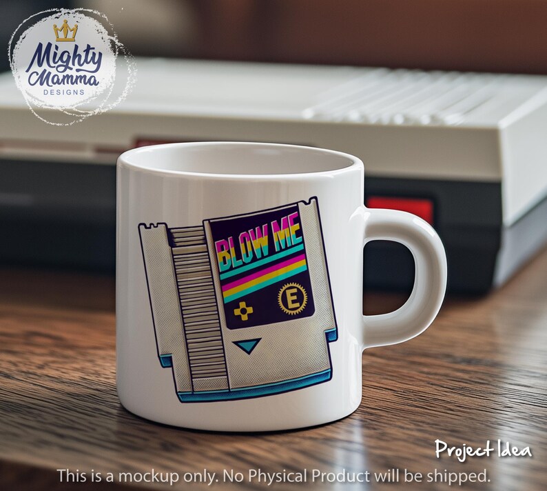 Blow Me - Klassisk videospelskassett PNG-design | För tryck, sublimering, DTF | Rolig retro-gamer, t-shirtdesign, rolig vuxen Nintendo bild 4