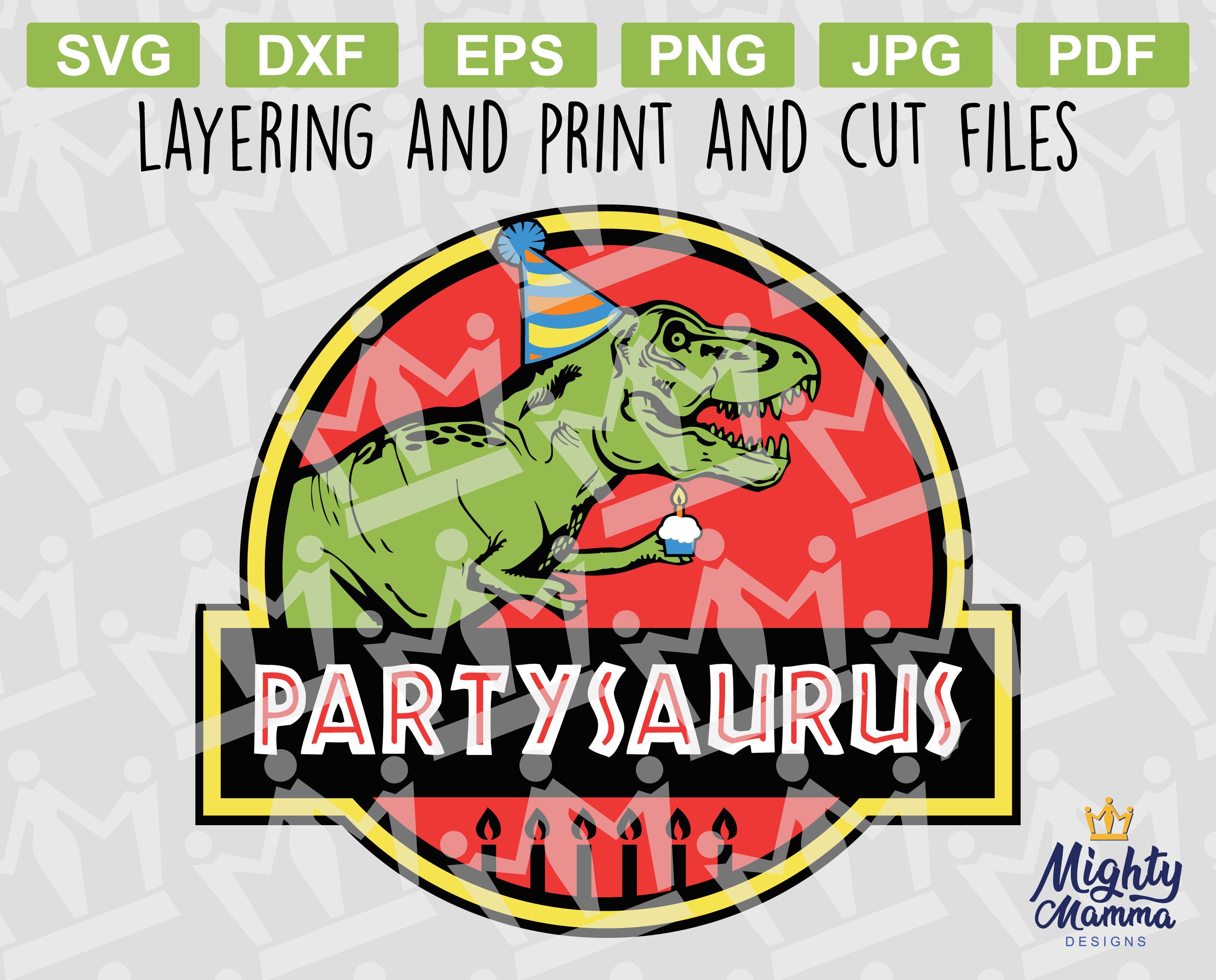Download PARTYSAURUS Dinosaur SVG PNG for Jurassic Dino Park ...