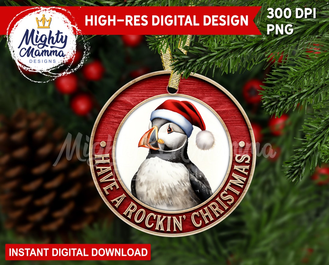 Have a Rockin' Christmas Round PNG Design, Sublimation for Ornaments ...
