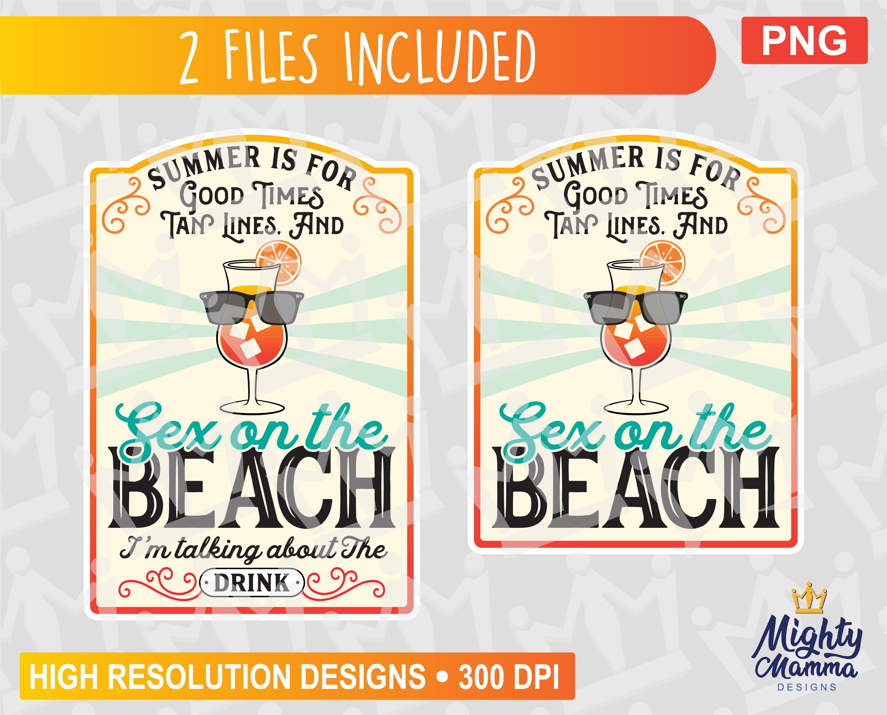 Good Times, Tan Lines And Sex on the Beach Cocktail Drink Label PNG, …