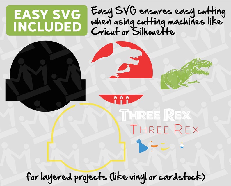 Three Rex Pattern Three Rex - PNG, SVG File | Sublimation, DTF, Print, Cricut - Layered ...