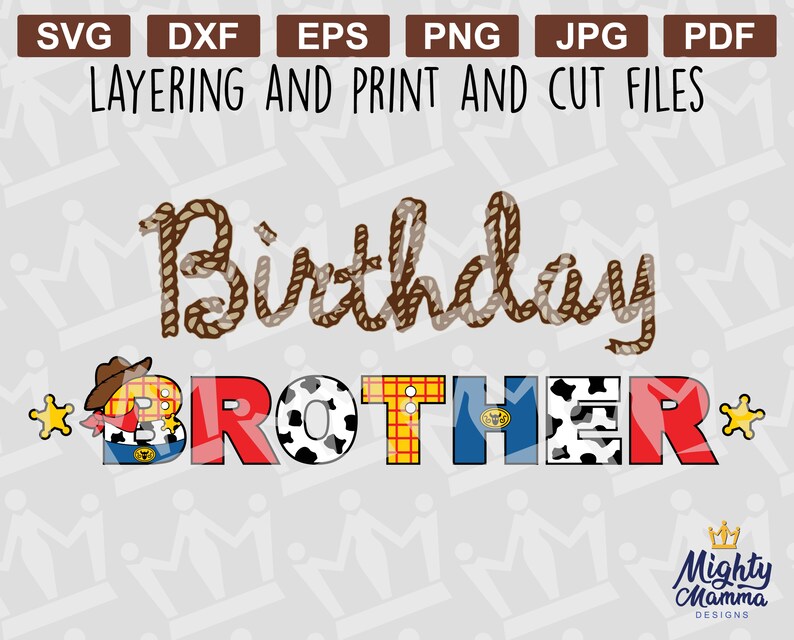 Download Toy Cowboy Birthday Brother SVG svg designed for layering ...