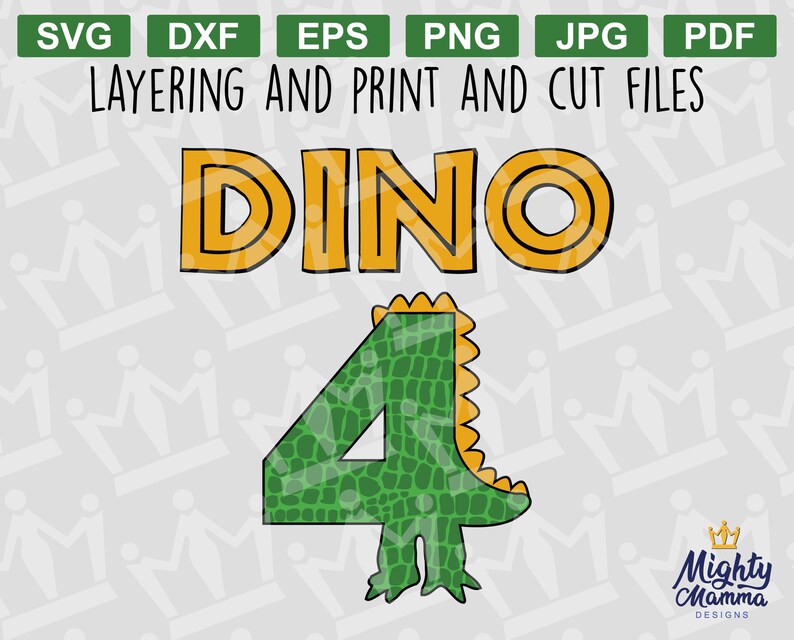 dino 4 dinosaur svg number 4 for forth t rex birthday use etsy