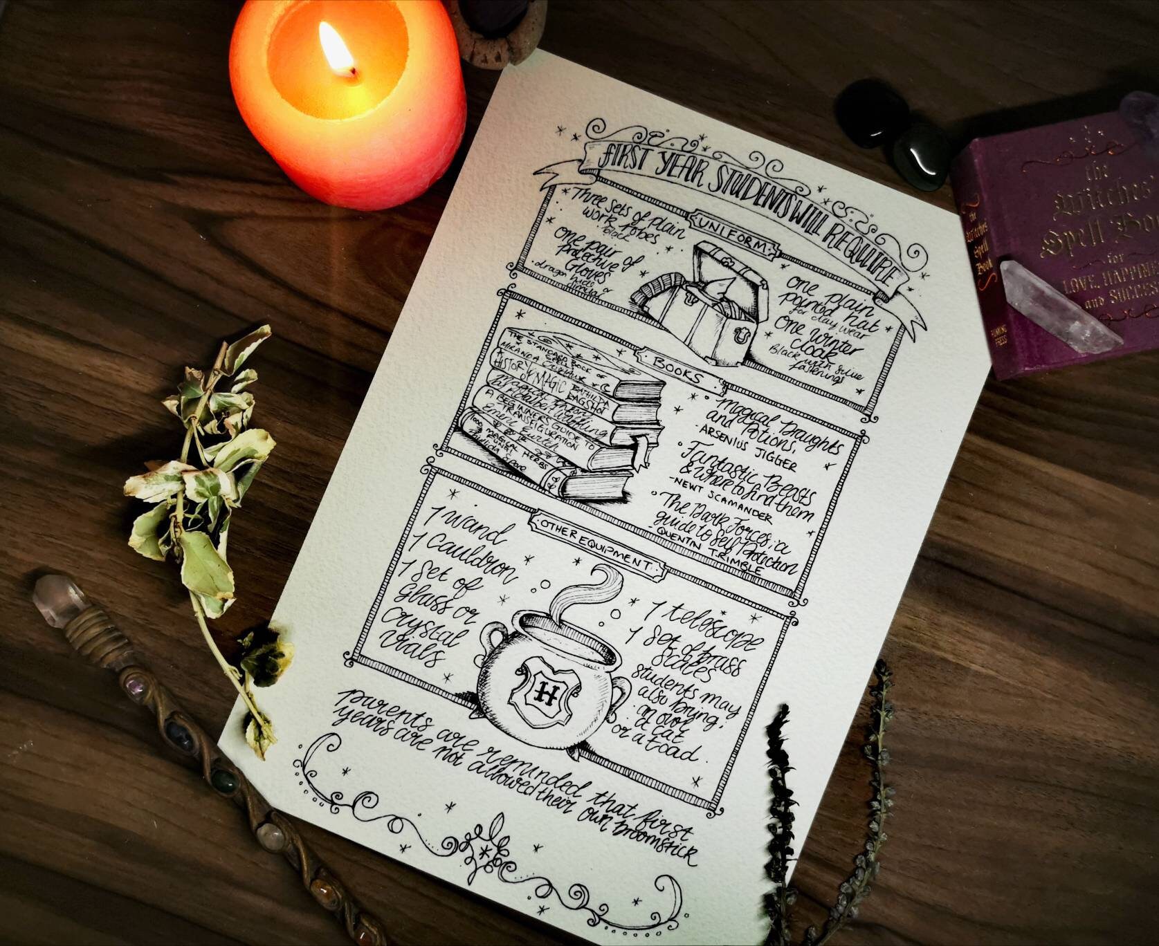 A4 Hogwarts Supplies List Poster Harry Potter Themed Artwork | Etsy