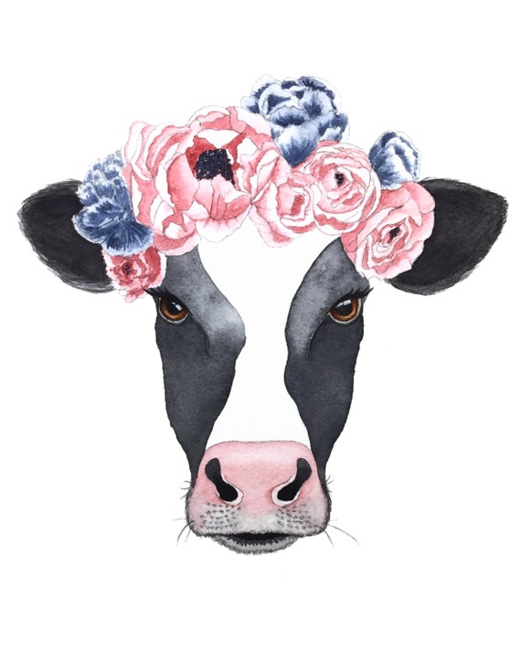 Cow Fabulous Design  PNG Watercolor Artwork Digital File for printing and other crafts