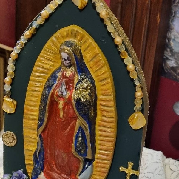 Santa Muerte, Sainte Mort, plaque, pièce d'autel