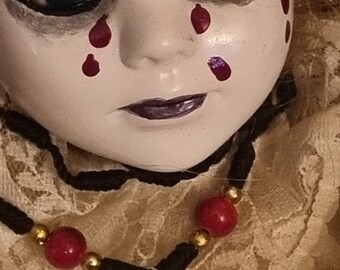 Gothic, spooky, horror doll, porcelain