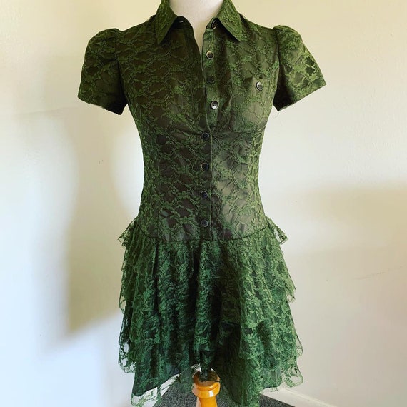 army green lace dress