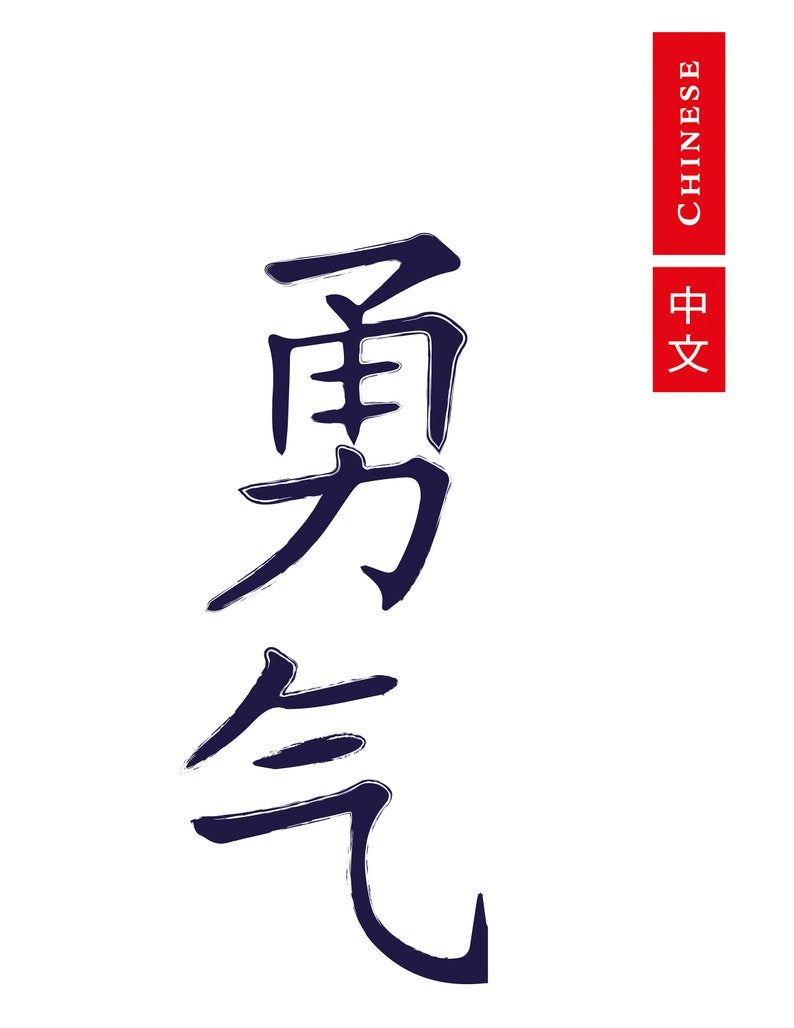 Chinese courage digital download print | Etsy