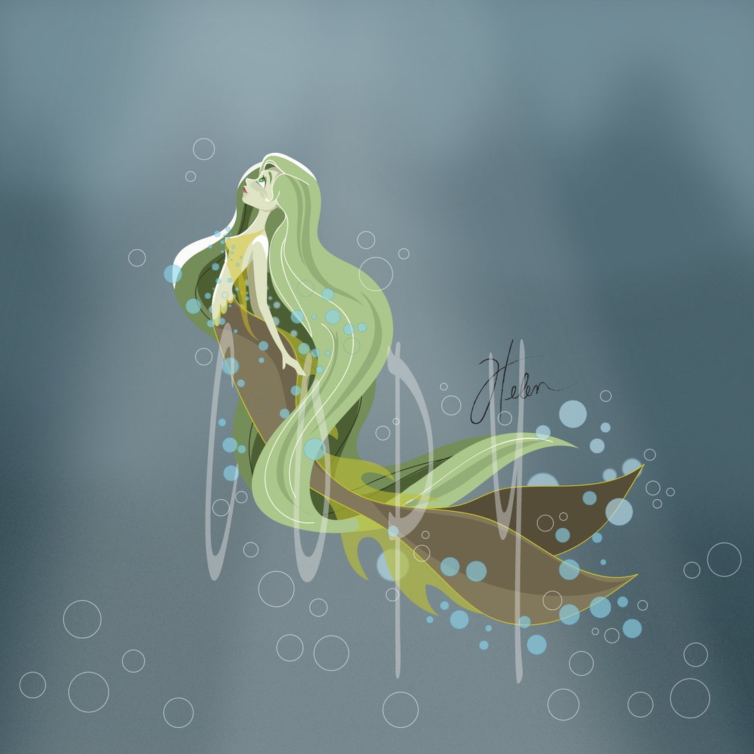 Mermaid Visualisation Digital Illustration of Mermaid - Etsy