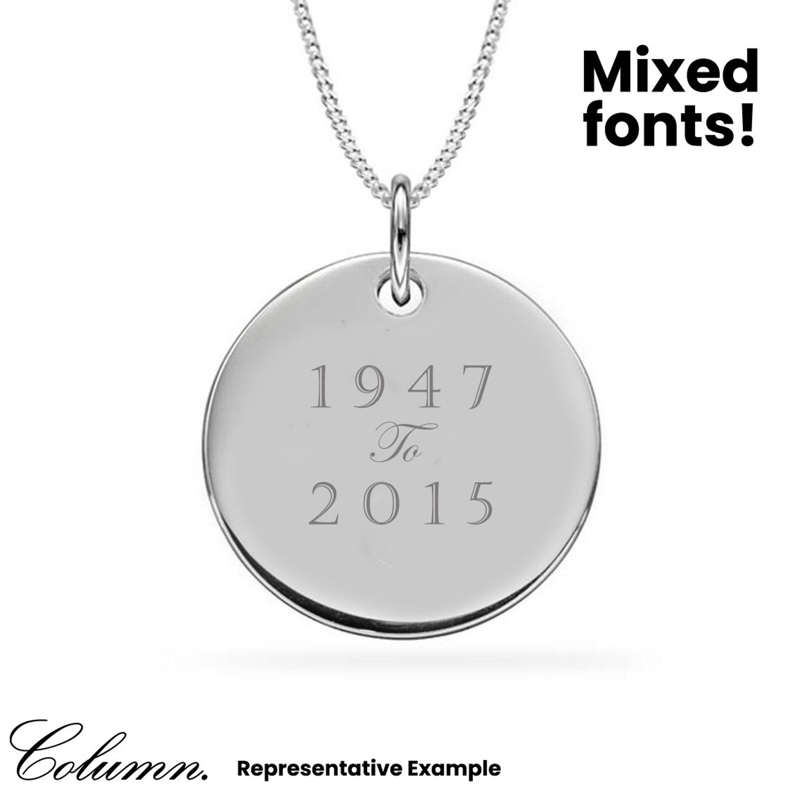 Personalised Sterling Silver Disc Pendant Necklace Plain Disc Etsy UK