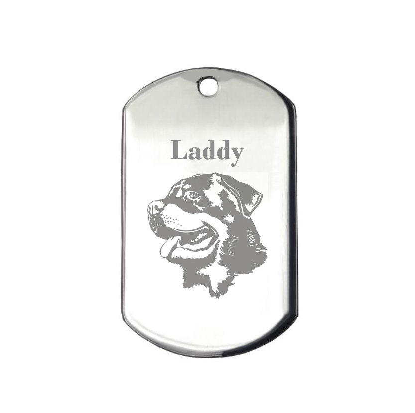 Engraved Solid Silver Dog Tag Sterling Silver Large Mens Etsy UK