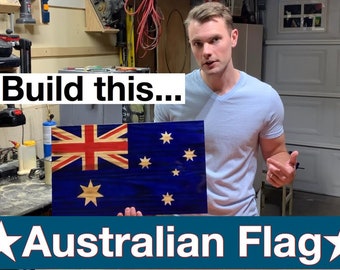 Build Template: Wooden Australian Flag 13" x 22"