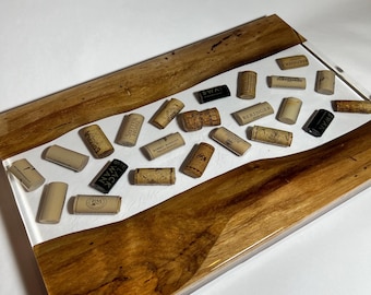 Walnut and Epoxy Resin River Serving Tray Charcuterie Board