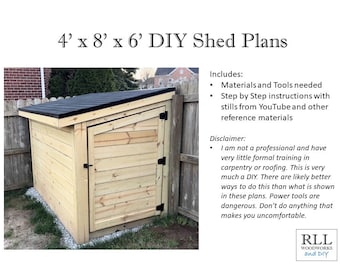 Build Plans: 4' x 8' x 6' DIY Shed