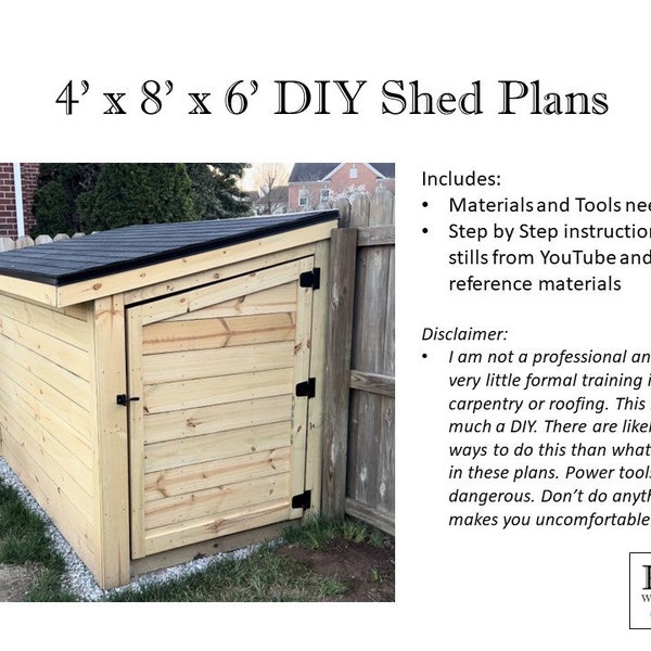 Build Plans: 4' x 8' x 6' DIY Shed