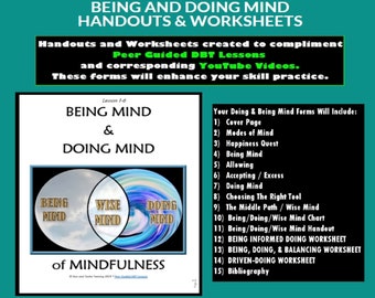 AULA DBT 1-6 / Mindfulness - Fazer e Ser / Folha de Exercícios e Apostilas (Aulas DBT Guiadas por Pares)