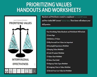 AULA DBT 4-3 Priorizando Valores - Folhas de Exercícios e Apostilas (Aulas DBT Guiadas por Pares)