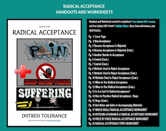 AULA D.B.T. 2-12 / Tolerância à Angústia - Folhas de Exercícios e Apostilas de Habilidades de ACEITAÇÃO RADICAL (Aulas Guiadas por Pares sobre D.B.T.)