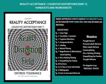 AULA DBT-9 / Aceitação da Realidade, Distorções Cognitivas pt. 1 - planilhas e apostilas (Aulas DBT Guiadas por Pares)