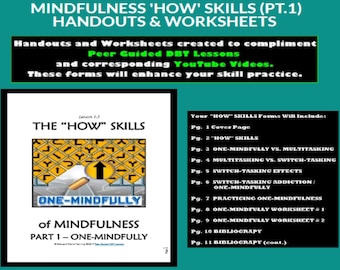AULA DBT 1-3 / Habilidades de Atenção Plena (parte 1) / Folha de exercícios e apostilas (Aulas guiadas por pares sobre DBT)