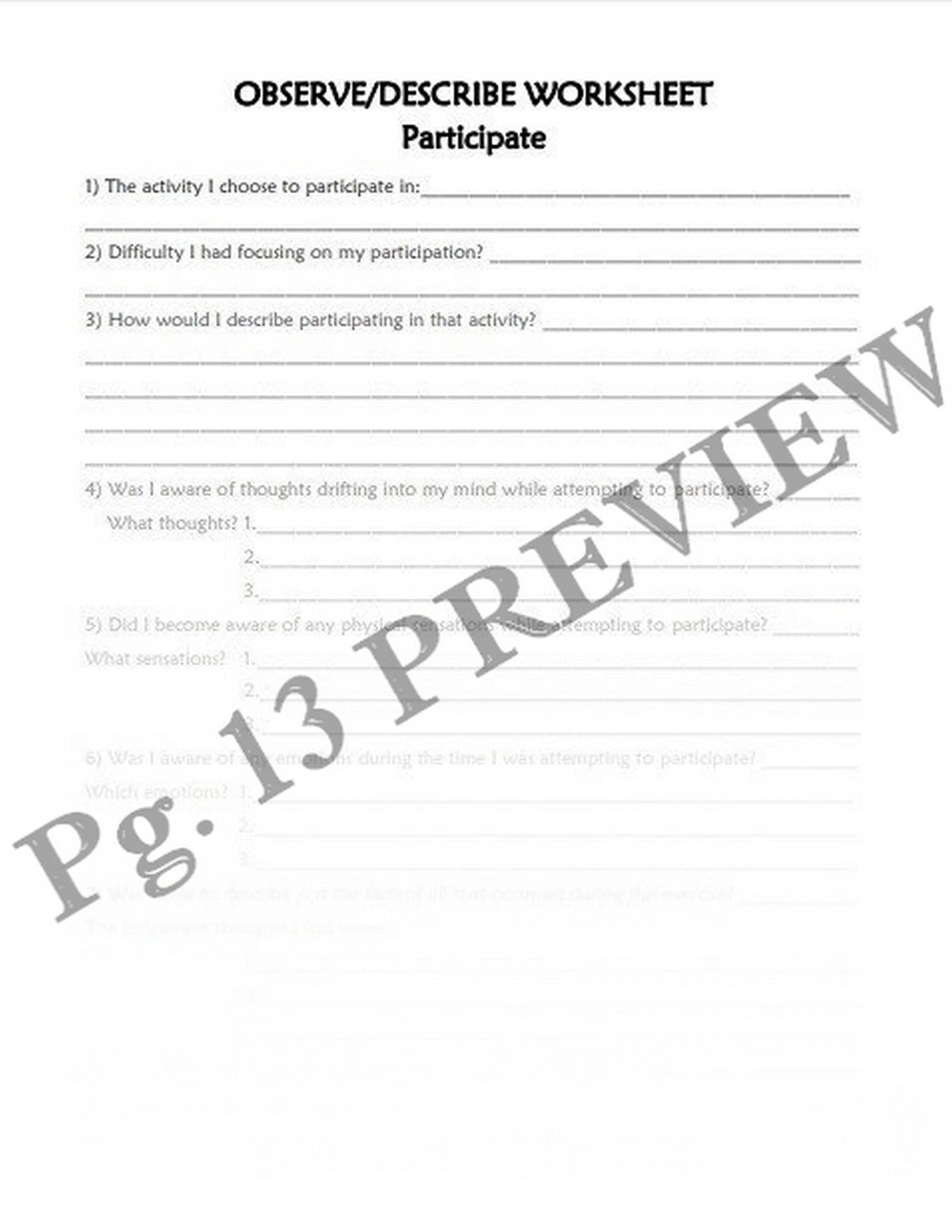 DBT LESSON 1-2/ 'WHAT' Skills of Mindfulness 1-2 / | Etsy