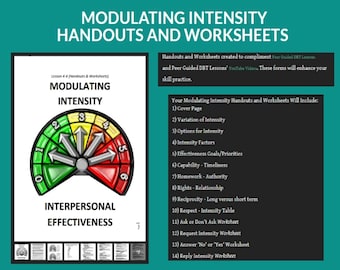 AULA 4-4 de DBT / Eficácia Interpessoal Modulando a Intensidade - Folhas de Exercícios e Apostilas (Aulas Guiadas por Pares de DBT)