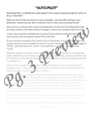 DBT LESSON 1-1 / Intro to Mindfulness Worksheet and Handouts | Etsy