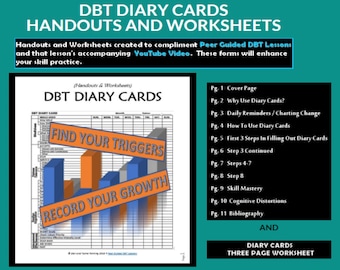 LIÇÃO DBT 0-2 / Planilhas e apostilas de cartões diários D.B.T (lições guiadas por pares DBT)