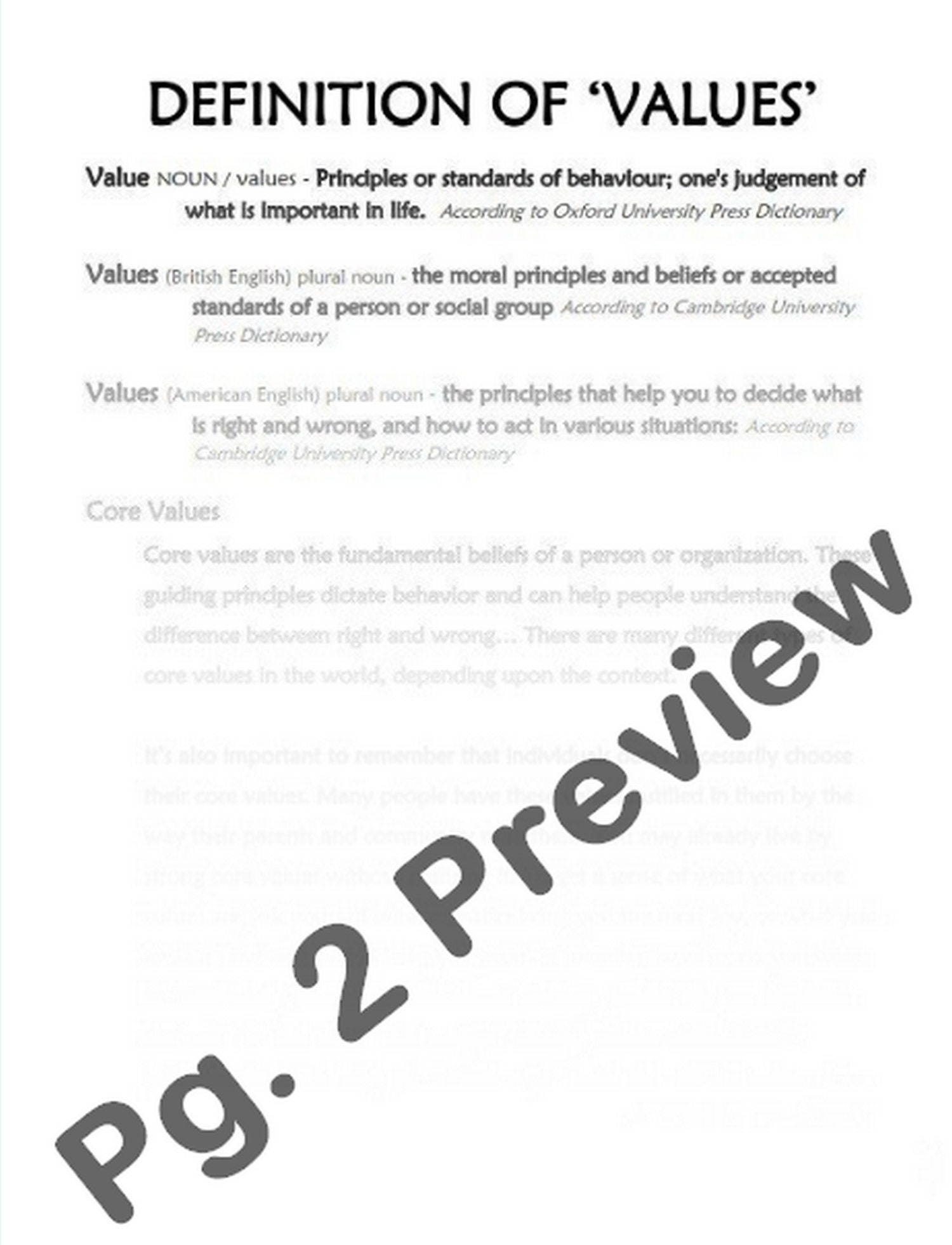 DBT LESSON 4-3 Prioritizing Values - Worksheets and Handouts (DBT Peer ...