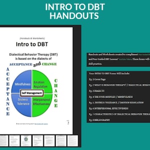 DBT LESSON 0-1 / Introduction to Dialectical Behavior Therapy Worksheets and Handouts  (DBT Peer Guided Lessons)