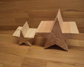 Wooden star made of natural Hoz from the region