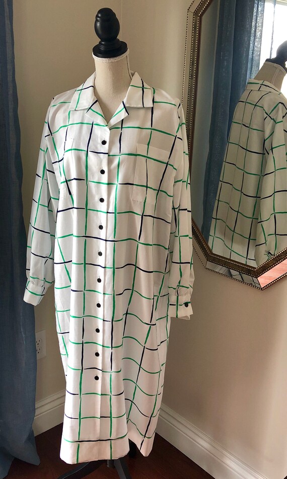 80s Plaid Maxi Shirtdress Size 18 Jamison for Fran