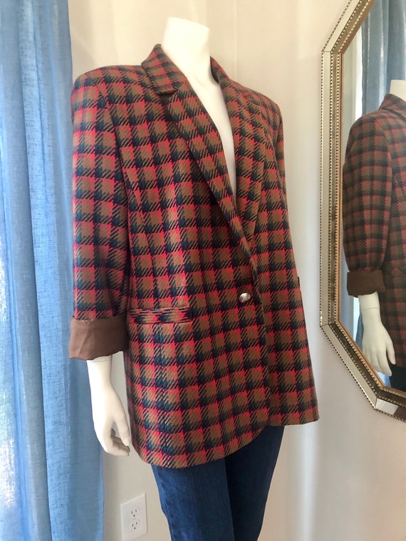80s Plaid Oversized Bianca Blazer