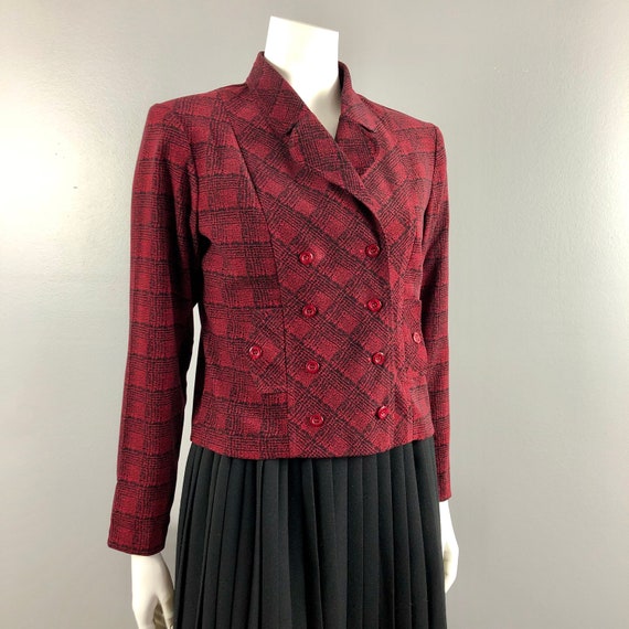 80s does 40s Red Plaid Jacket by Ultra Dress