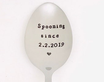 Spooning since, stamped spoon, custom spoon, anniversary, Valentine’s Day gift