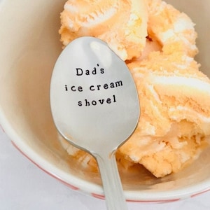 Dad&#39;s ice cream shovel, Father’s Day, custom stamped spoon, gift for dad, gift for grandpa, ice cream spoon