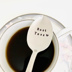 Stamped spoon for tea, Best Teas, stainless steel spoon, Valentine’s Day