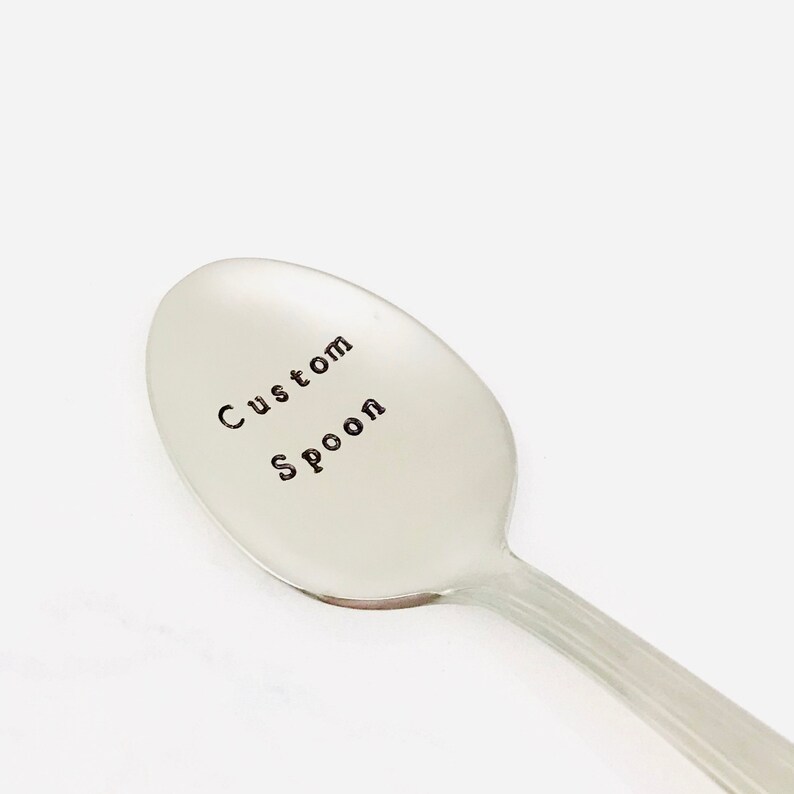 Custom Spoon Your Text Here Personalized Spoon Hand Stamped Etsy