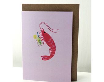 Shrimp Card, Love Card, Card for Him, Card for Her - Etsy