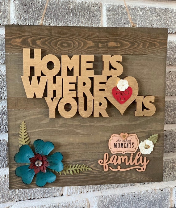 Wood Pallet Rustic Home Is Where The Heart Is Sign Hanging Etsy