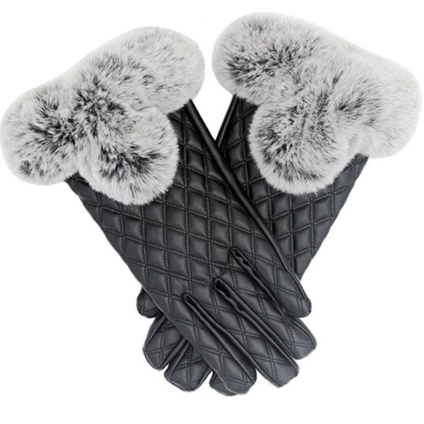 Rabbit Fur Lined Gloves Etsy UK